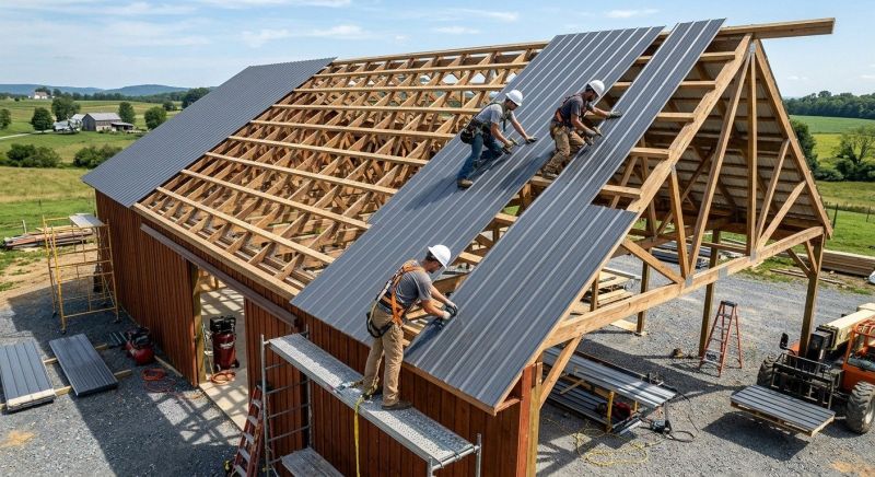 Barn Roof Construction in Pinckney, MI