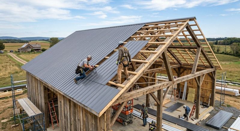 Barn Roof Installation in Pinckney, MI